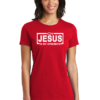 Jesus Is My Strength Women's Red Shirt