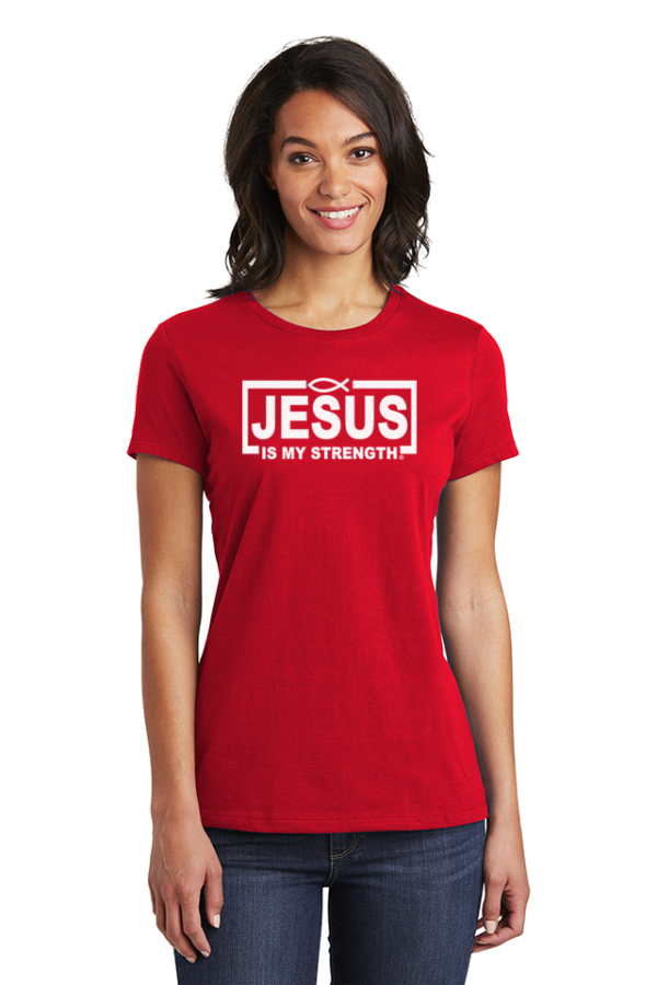 Jesus Is My Strength Women's Red Shirt